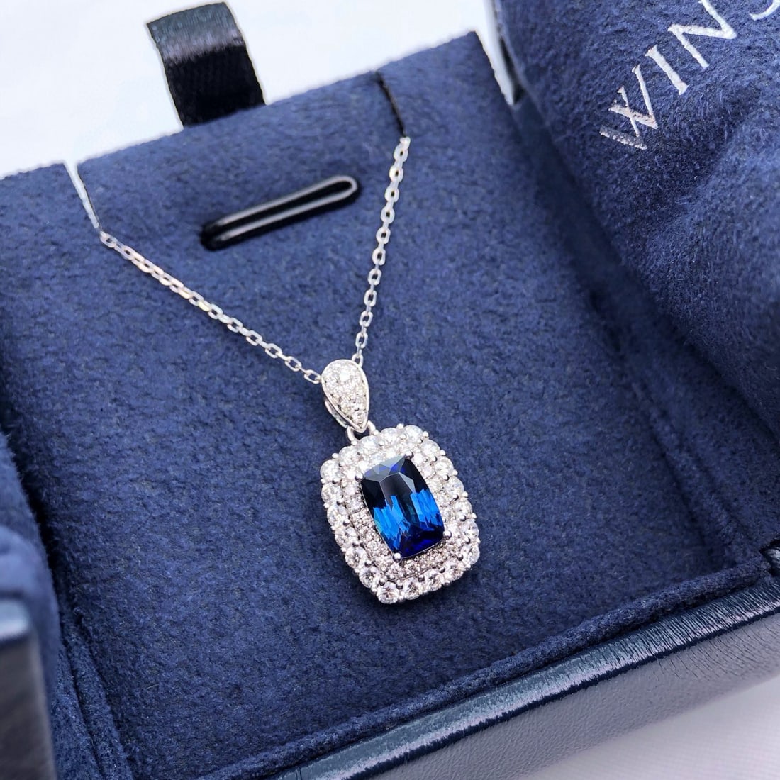 14k Gold 1.97 Ctw Natural Sapphire & Diamond Pendant( Without Chain ) - 5