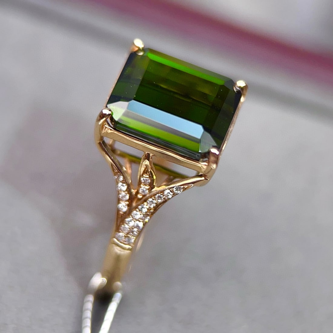 14k Gold 6.01 Ctw Natural Tourmaline & Diamond Ring - 3