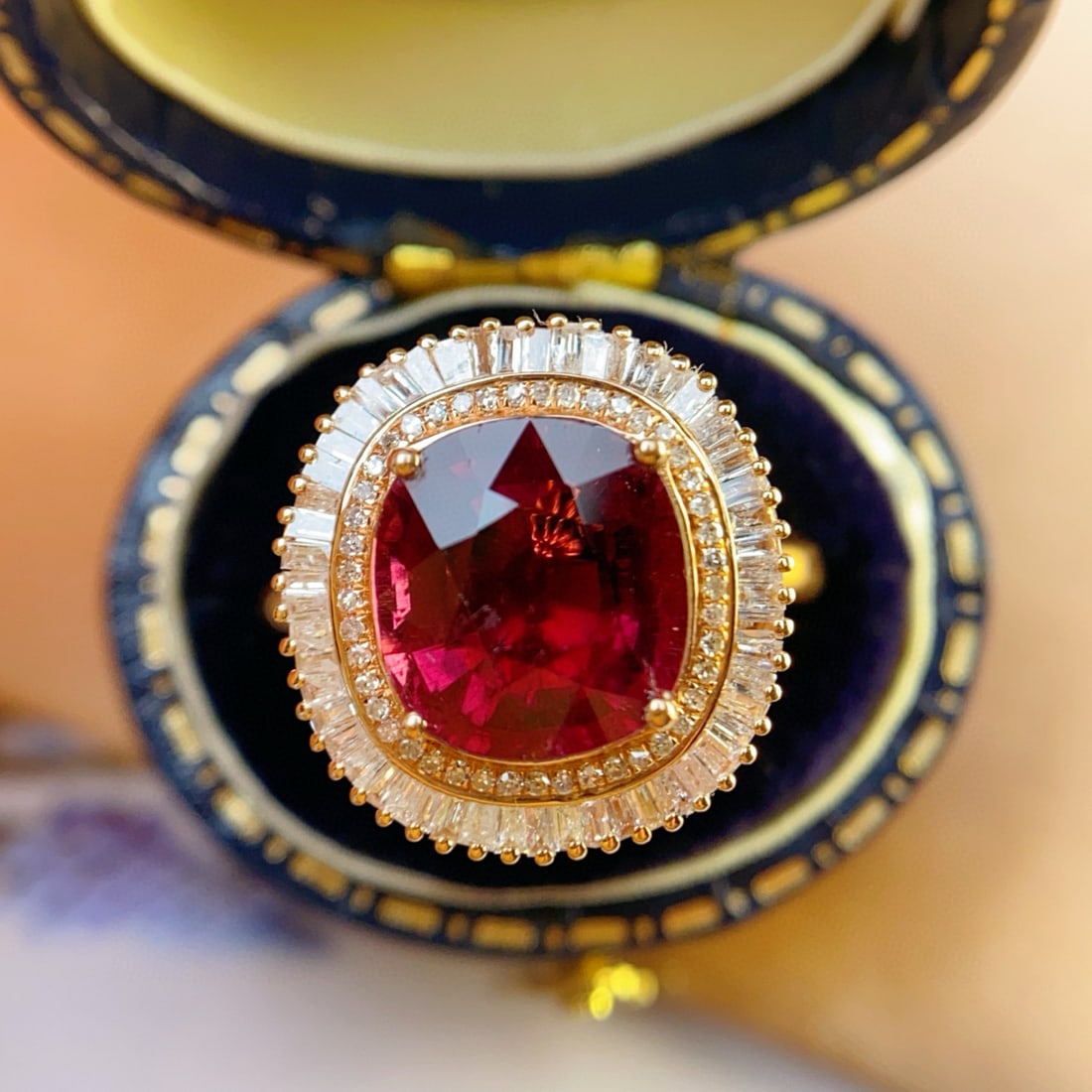 14k Gold 3.70 Ct Natural Tourmaline & Diamond Ring/pendant( Without Chain ) - 2