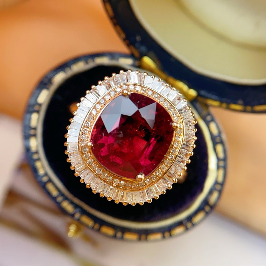 14k Gold 3.70 Ct Natural Tourmaline & Diamond Ring/pendant( Without Chain ) - 3