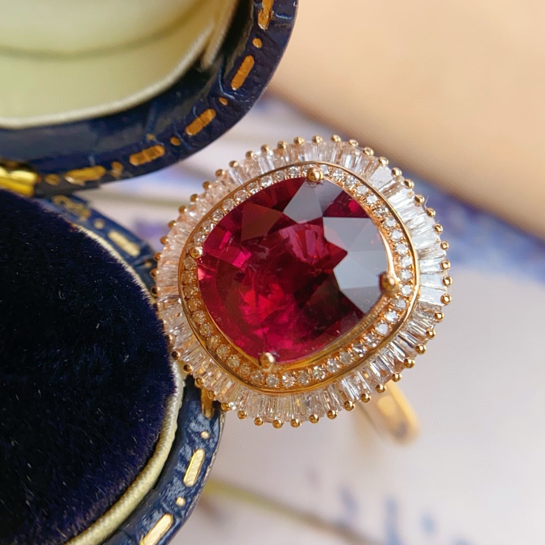 14k Gold 3.70 Ct Natural Tourmaline & Diamond Ring/pendant( Without Chain ) - 4