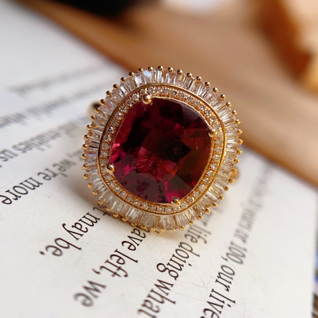 14k Gold 3.70 Ct Natural Tourmaline & Diamond Ring/pendant( Without Chain ) - 5