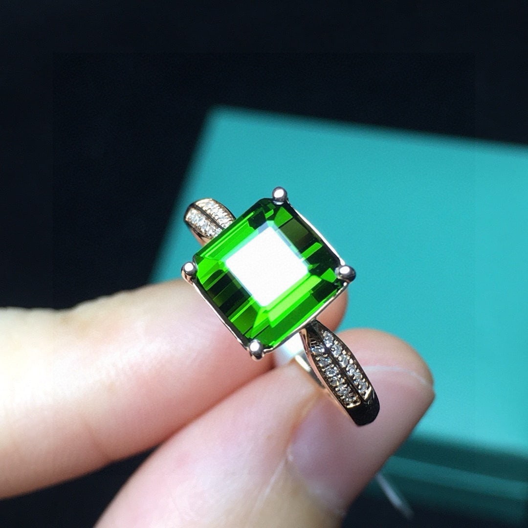 14k Gold 2.62 Ct Natural Tourmaline & Diamond Ring - 2