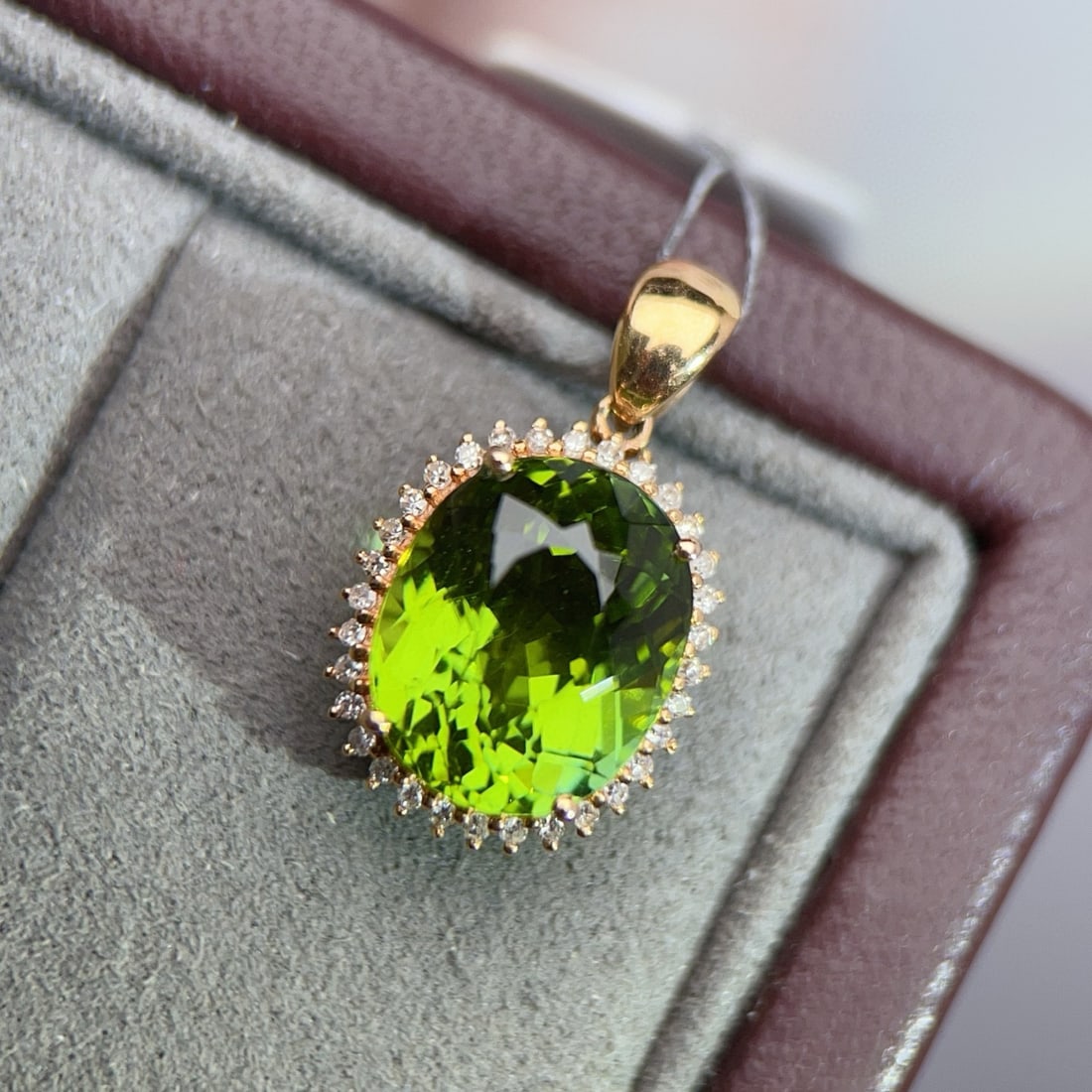 14k Gold 5.76 Ctw Natural Tourmaline & Diamond Pendant( Without Chain ) - 3