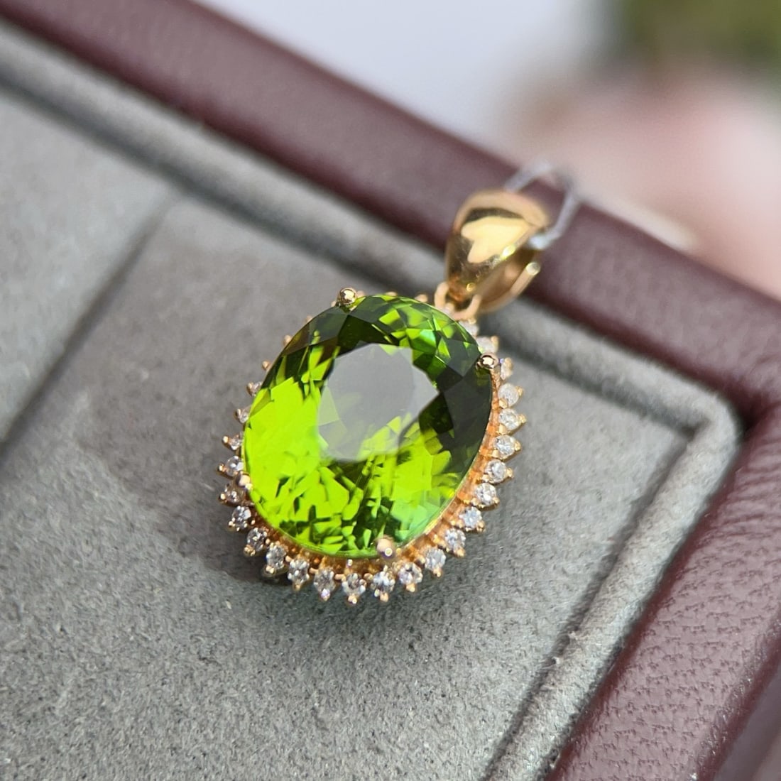 14k Gold 5.76 Ctw Natural Tourmaline & Diamond Pendant( Without Chain ) - 4