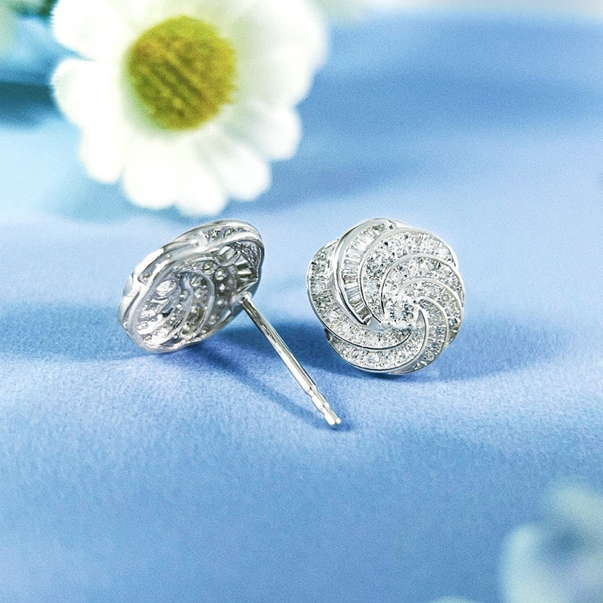 14k Gold 0.5 Ct Natural H Diamond Earrings - 5