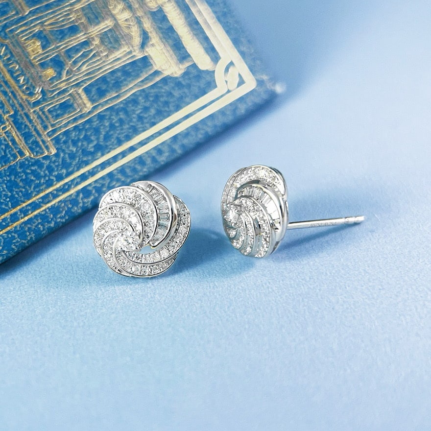 14k Gold 0.5 Ct Natural H Diamond Earrings - 6