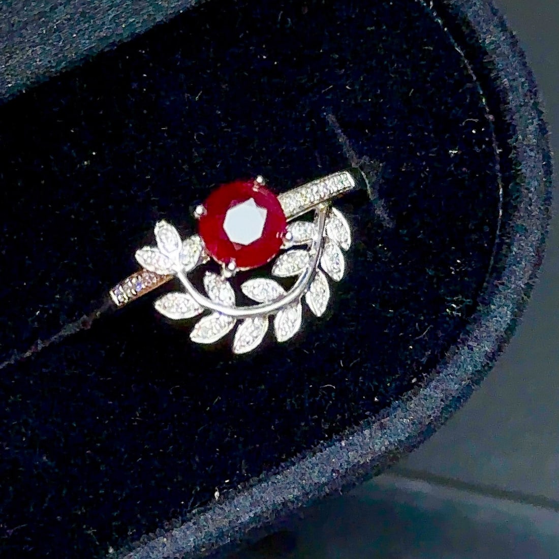 14k Gold 0.8 Ct Natural Ruby & Diamond Ring - 2