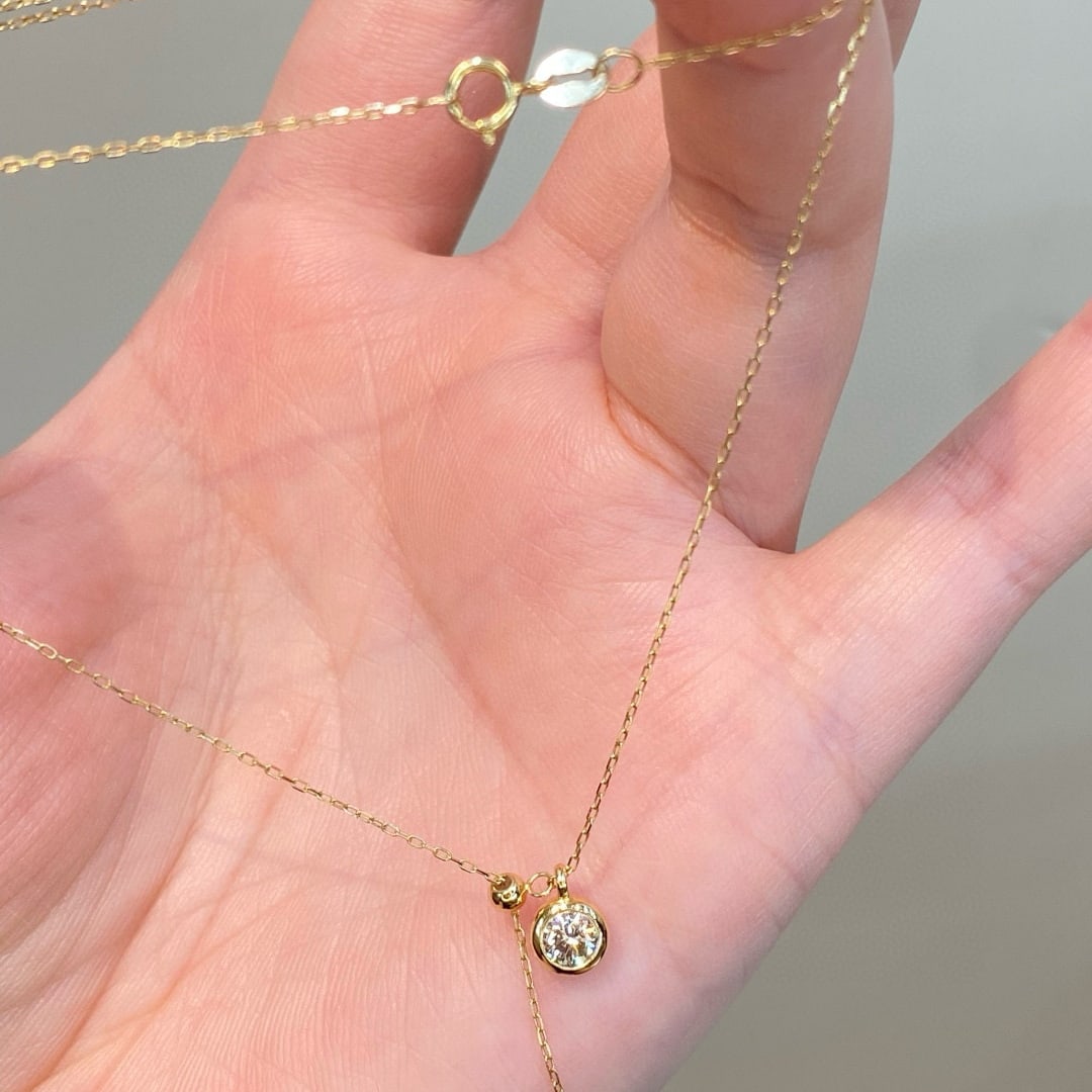 14k Gold 0.25 Ct Natural H Diamond Necklace - 2
