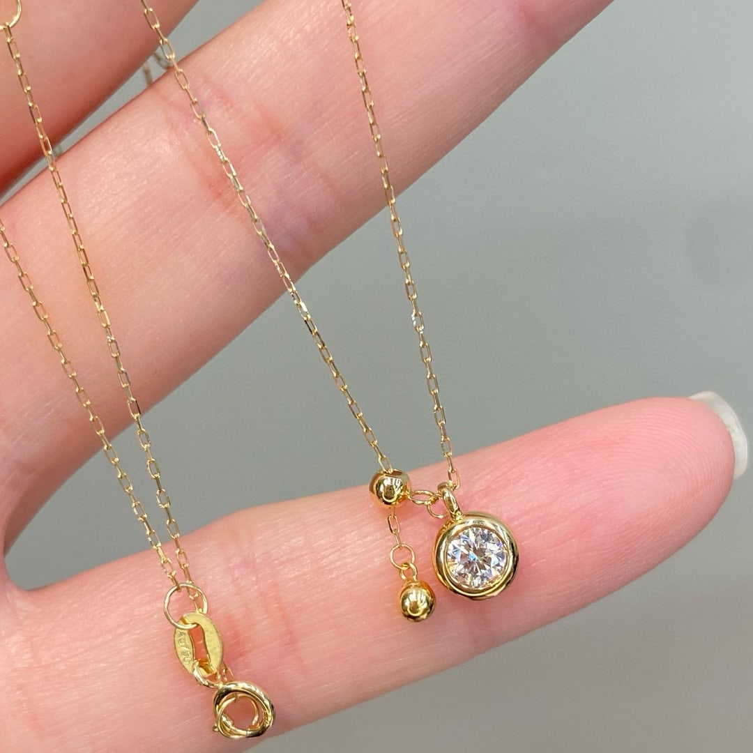 14k Gold 0.25 Ct Natural H Diamond Necklace - 4