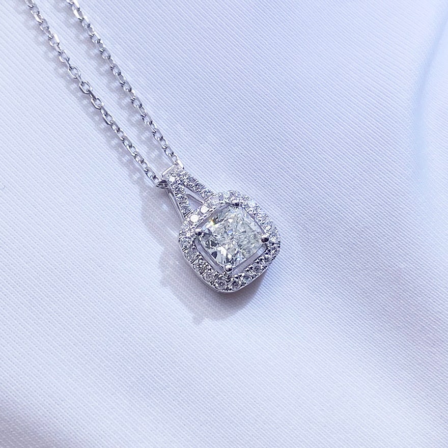 Gia Certified 14k Gold 0.5 Ct Natural J Vs2 Cushion Diamond Pendant( Without Chain ) - 3