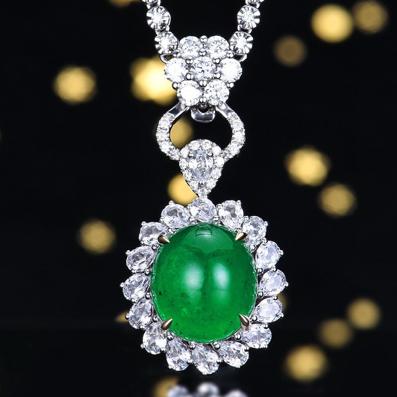 14k Gold 9.05 Ctw Vivid Green Natural Emerald & Sapphire Ring/pendant( Without Chain ) - 4