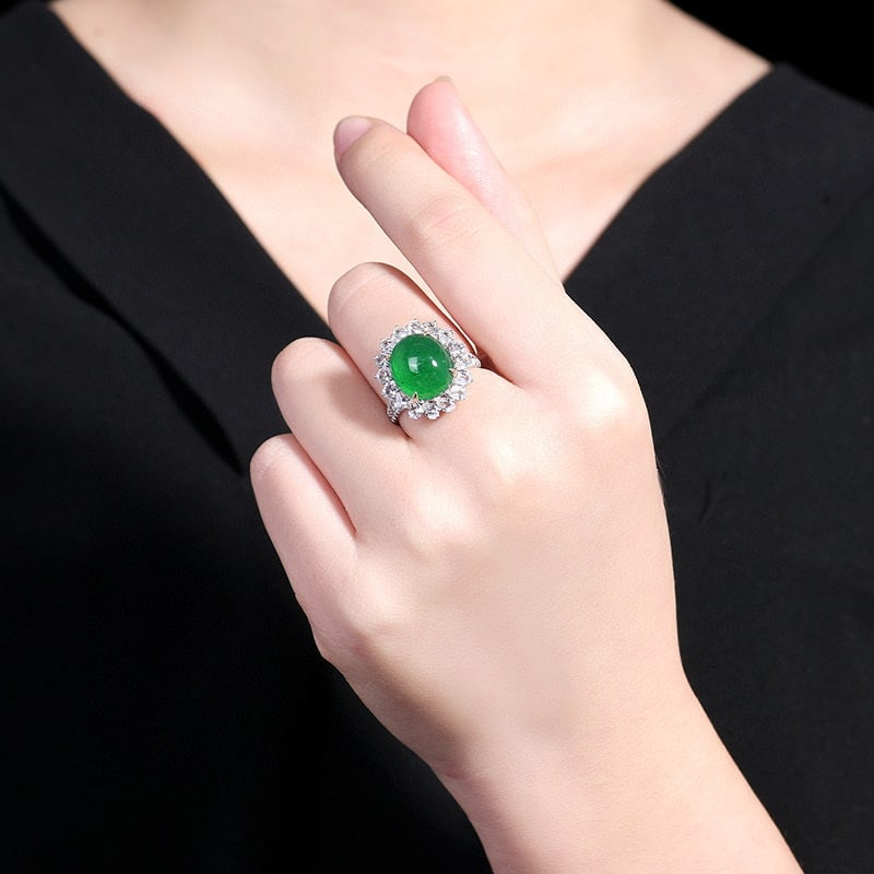 14k Gold 9.05 Ctw Vivid Green Natural Emerald & Sapphire Ring/pendant( Without Chain ) - 7