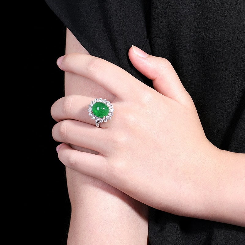14k Gold 9.05 Ctw Vivid Green Natural Emerald & Sapphire Ring/pendant( Without Chain ) - 8