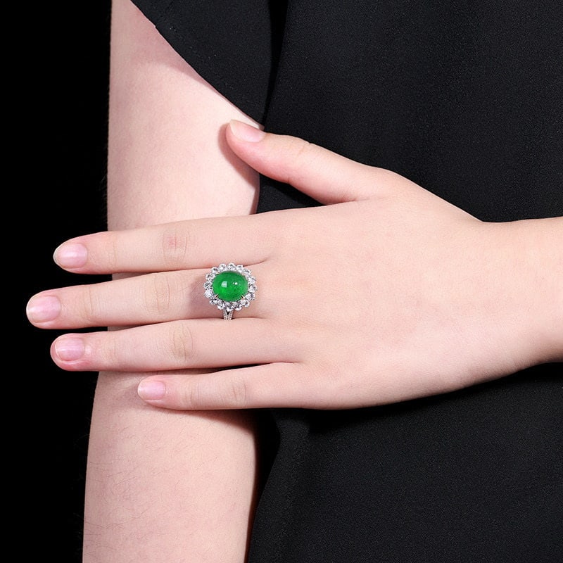14k Gold 9.05 Ctw Vivid Green Natural Emerald & Sapphire Ring/pendant( Without Chain ) - 9