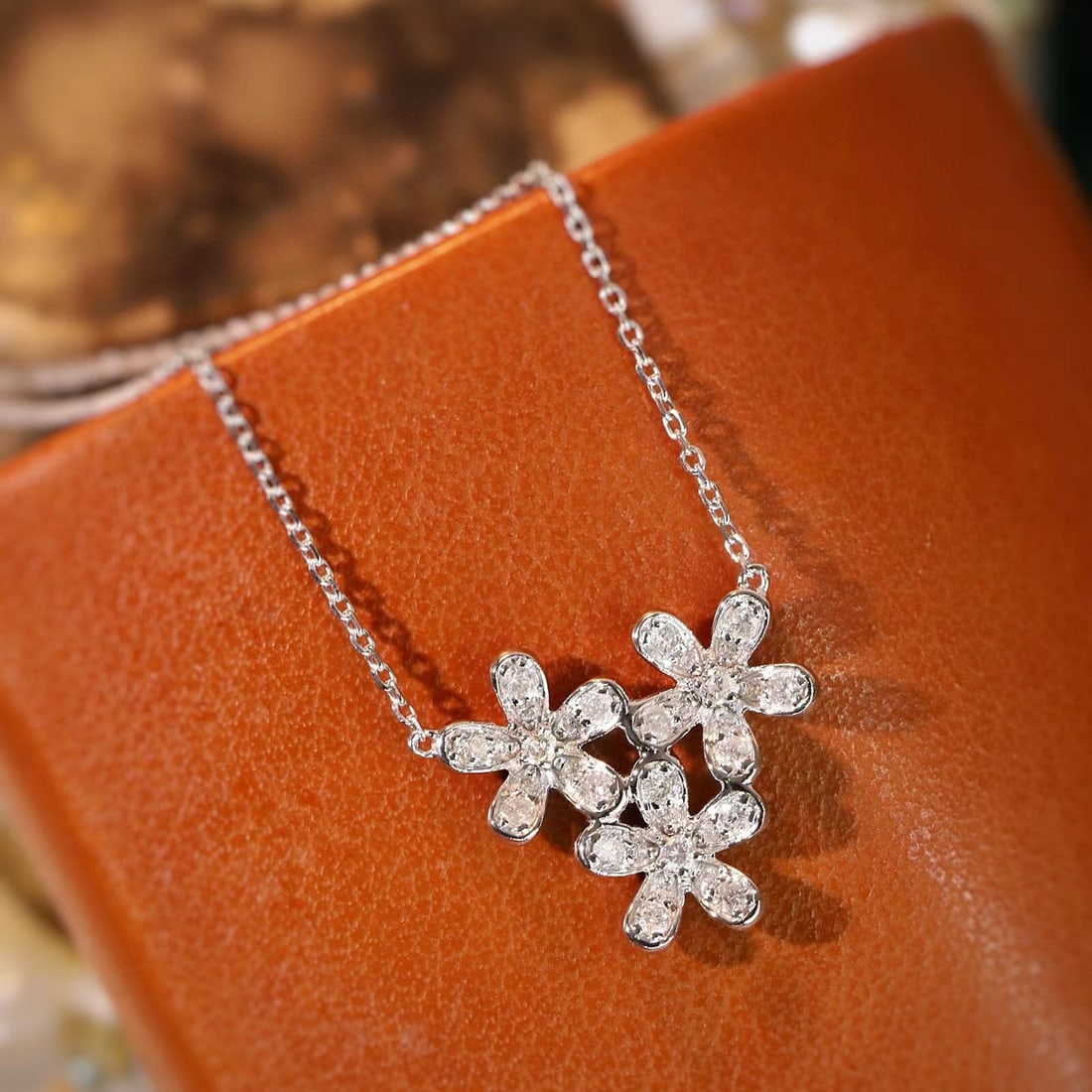 14k Gold 0.4 Ct Natural H Diamond Necklace - 3