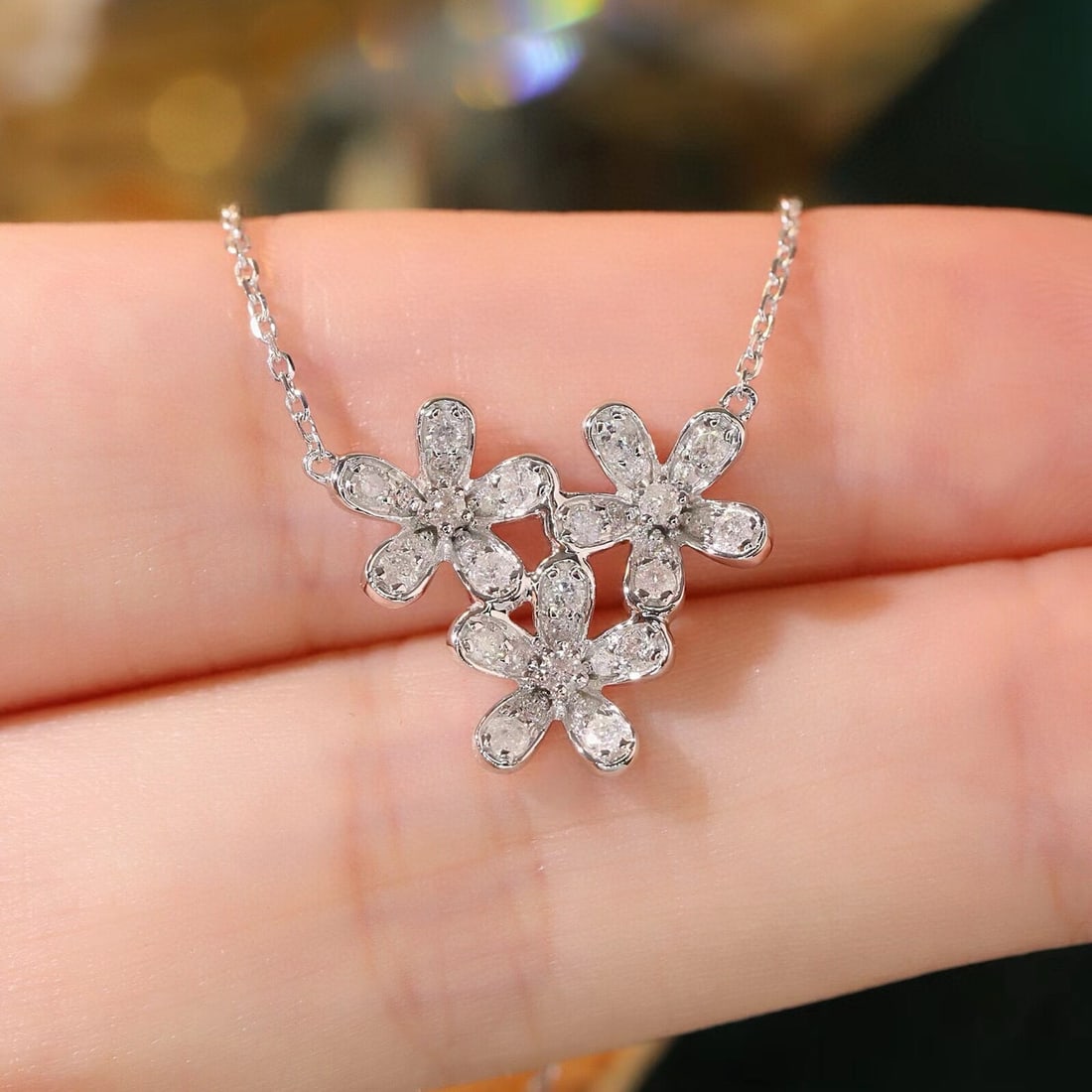 14k Gold 0.4 Ct Natural H Diamond Necklace - 5