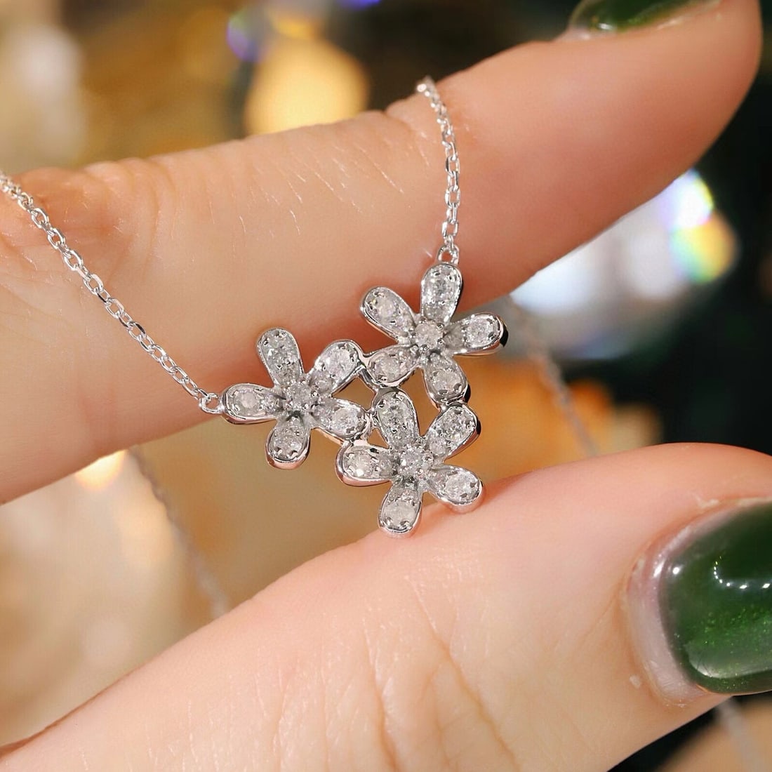 14k Gold 0.4 Ct Natural H Diamond Necklace - 7