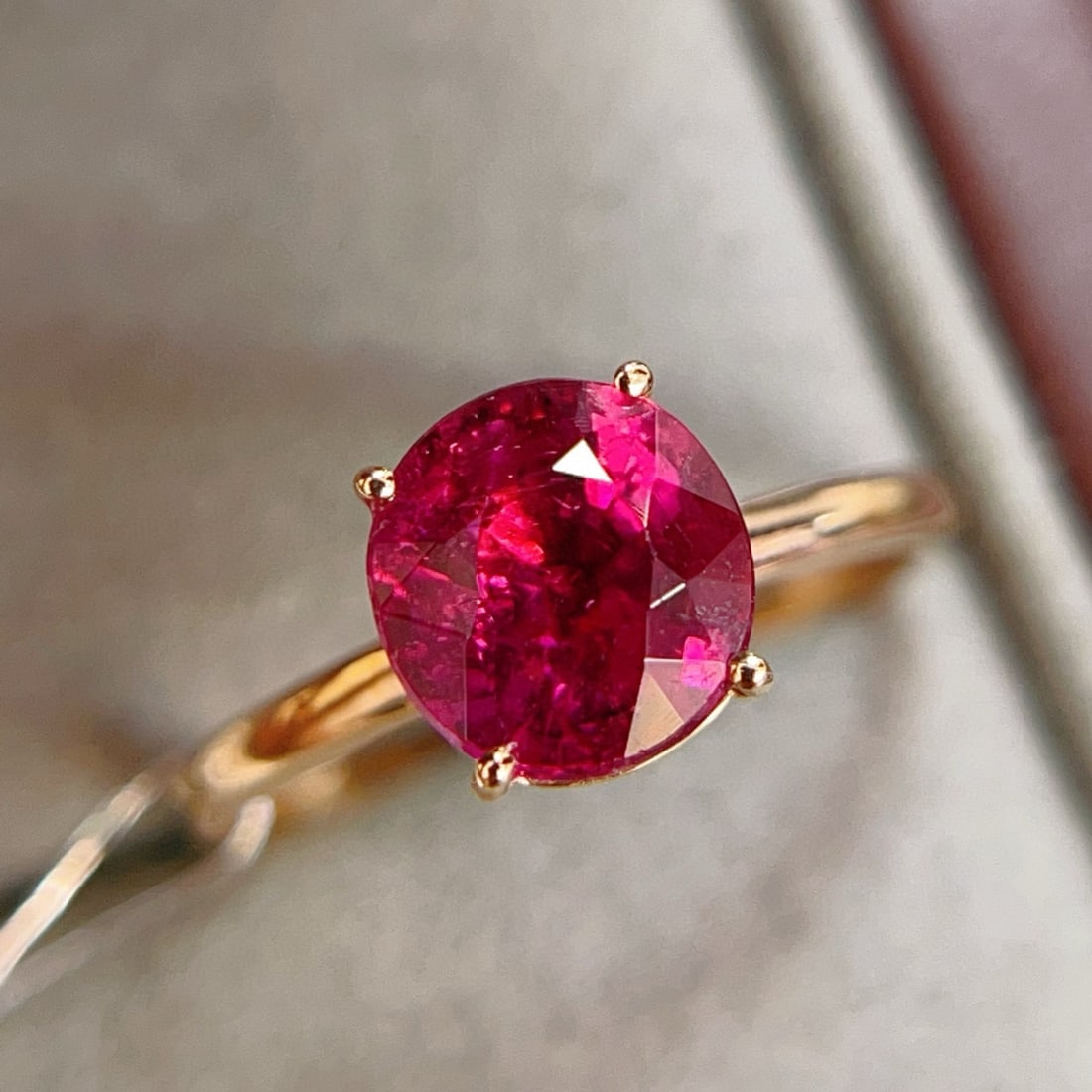 14k Gold 2 Ct Natural Tourmaline Ring - 2