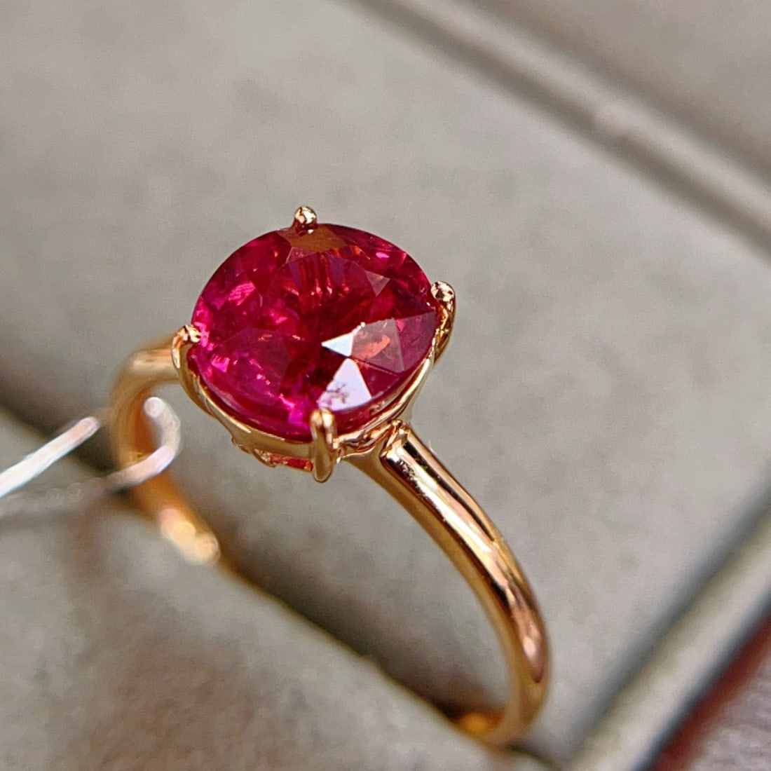 14k Gold 2 Ct Natural Tourmaline Ring - 5