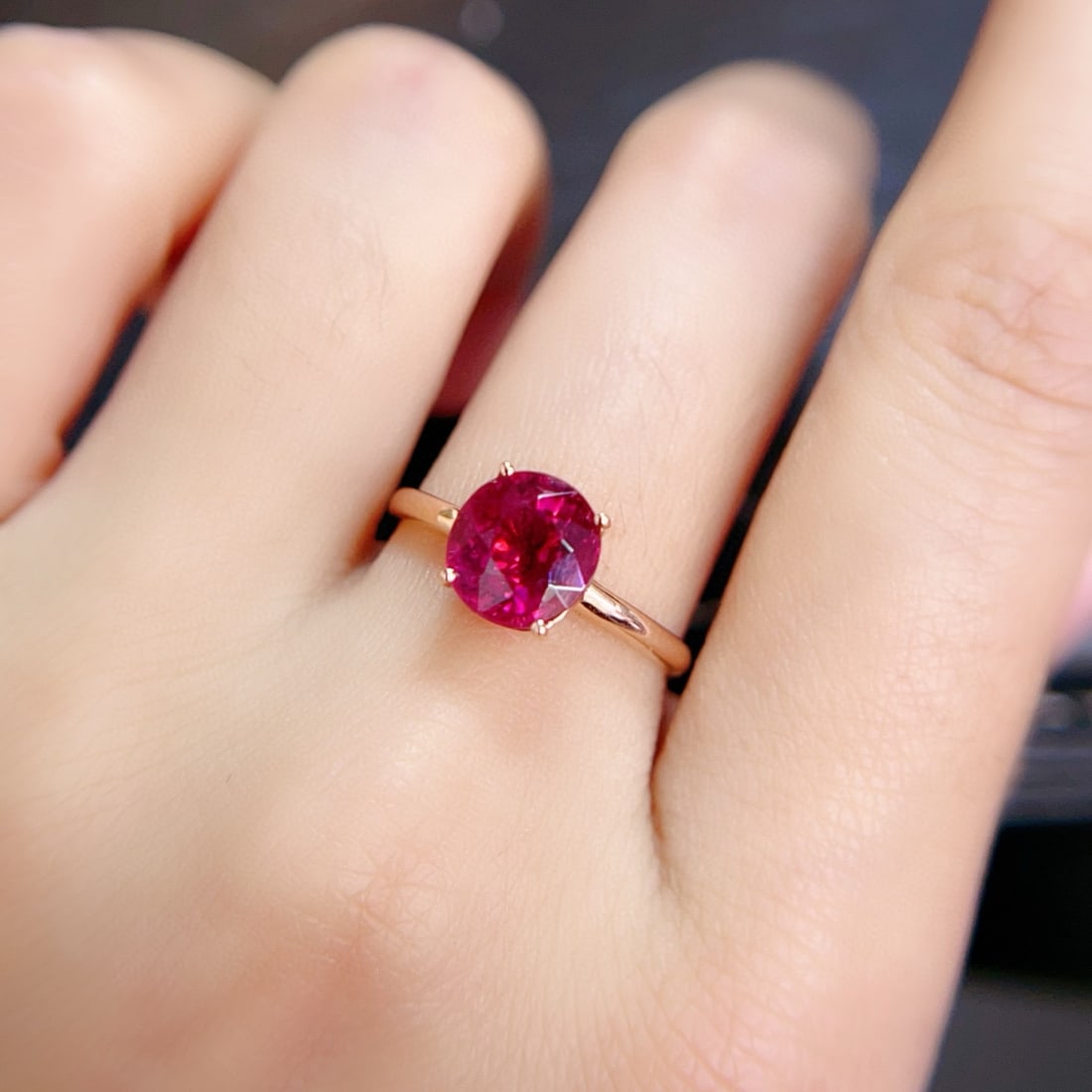 14k Gold 2 Ct Natural Tourmaline Ring - 6