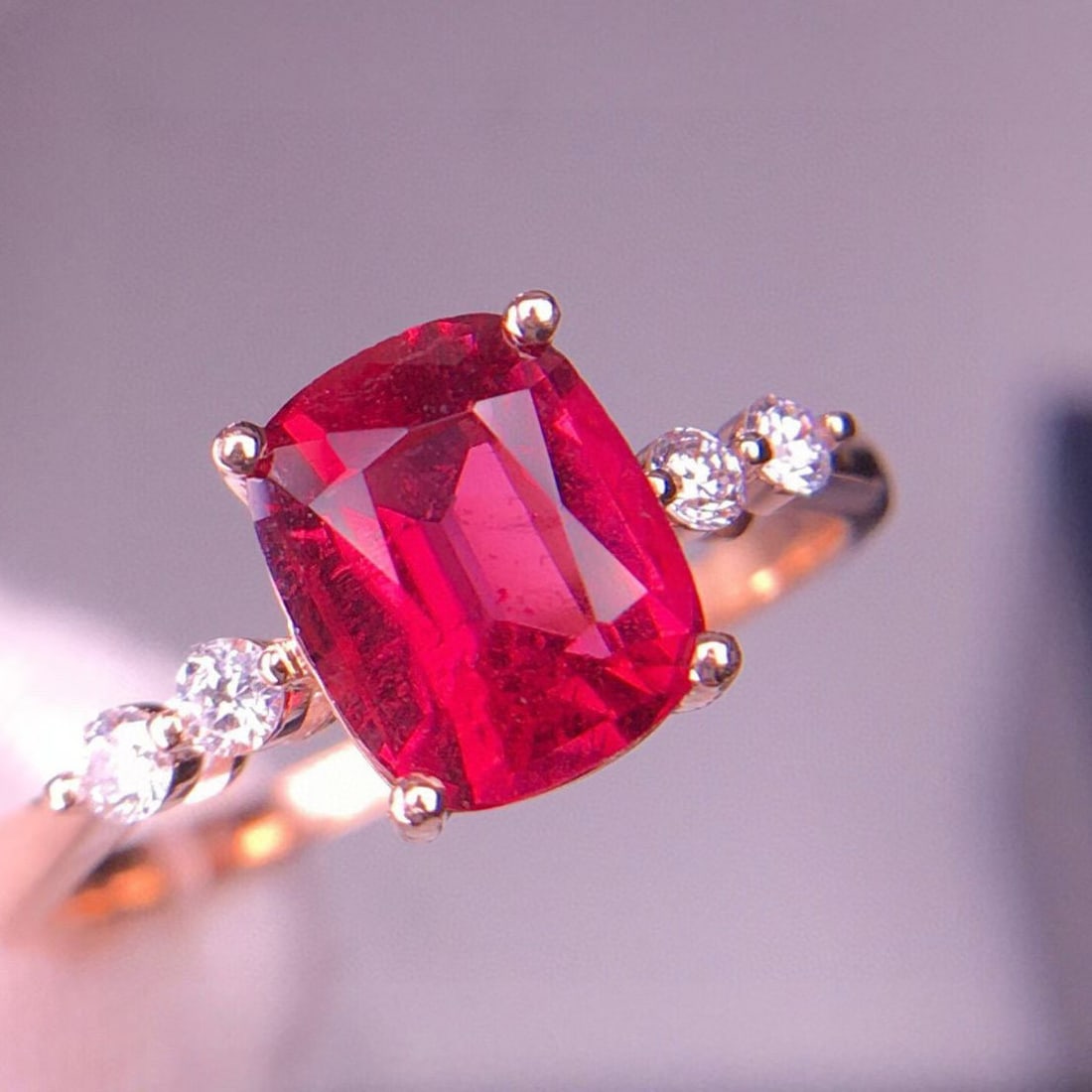 14k Gold 1.91 Ct Natural Tourmaline & Diamond Ring - 2