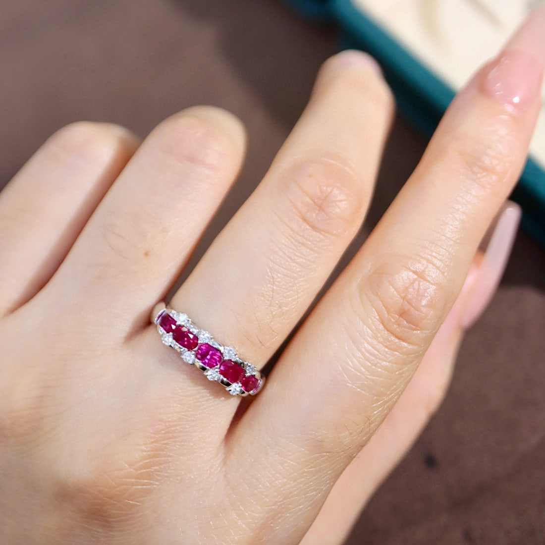 14k Gold 1.06 Ctw Natural Ruby & Diamond Ring - 5