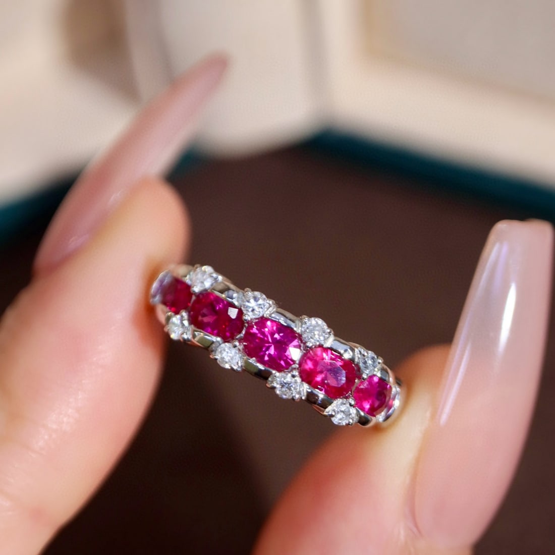 14k Gold 1.06 Ctw Natural Ruby & Diamond Ring - 6