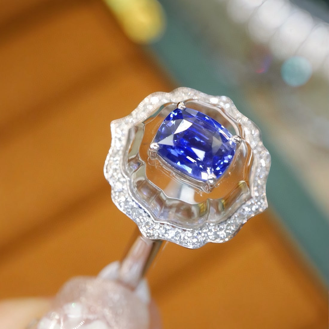 14k Gold 1.23 Ctw Natural Sapphire & Diamond Ring - 3