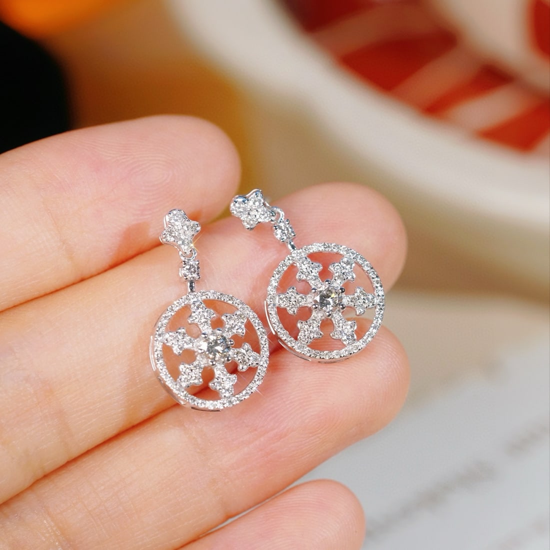 14k Gold 0.90 Ct Natural H Diamond Earrings - 2