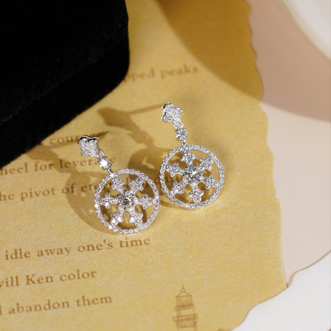 14k Gold 0.90 Ct Natural H Diamond Earrings - 3