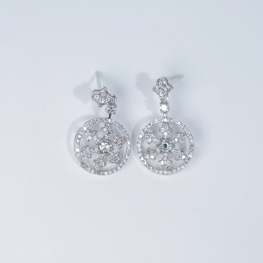 14k Gold 0.90 Ct Natural H Diamond Earrings - 5