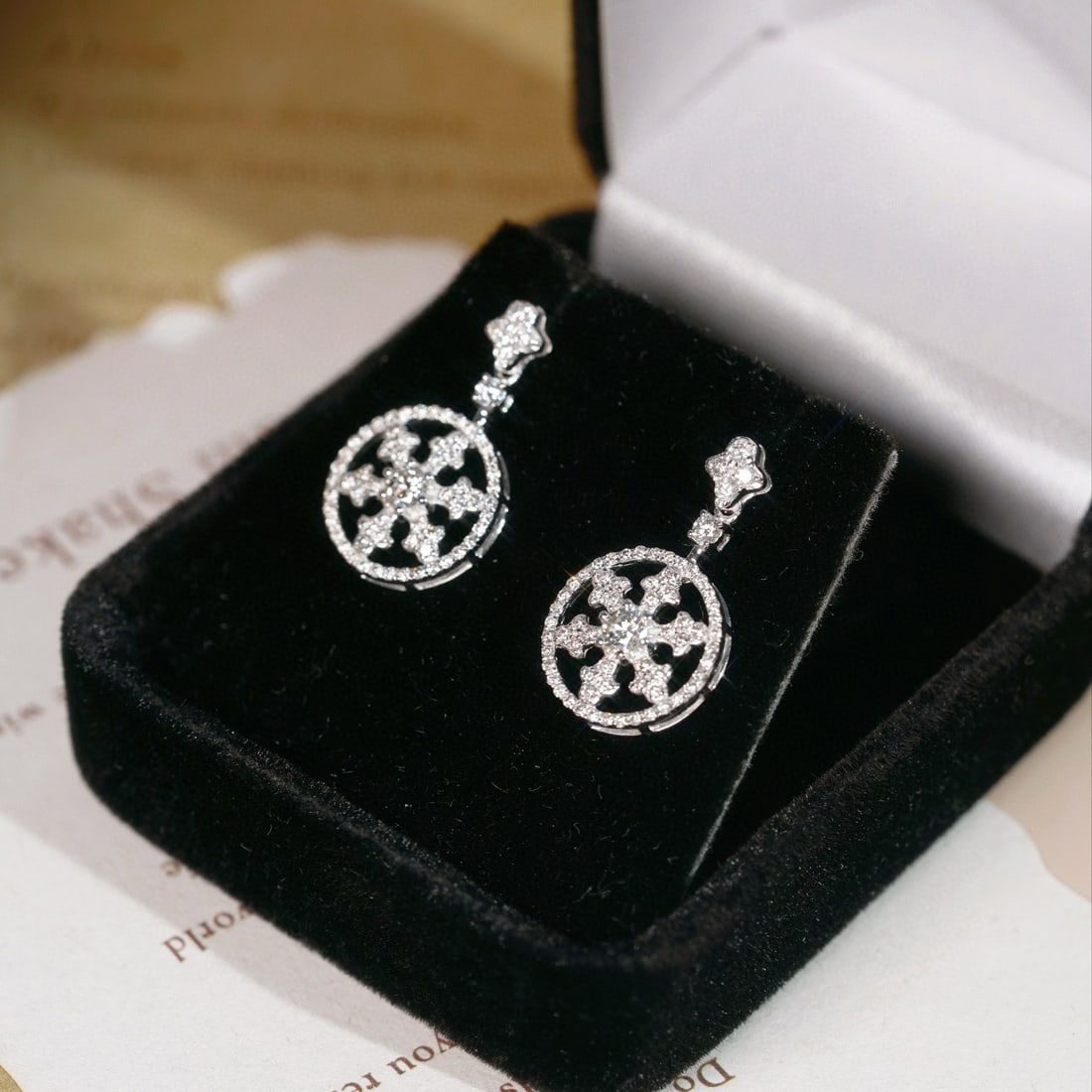 14k Gold 0.90 Ct Natural H Diamond Earrings - 8