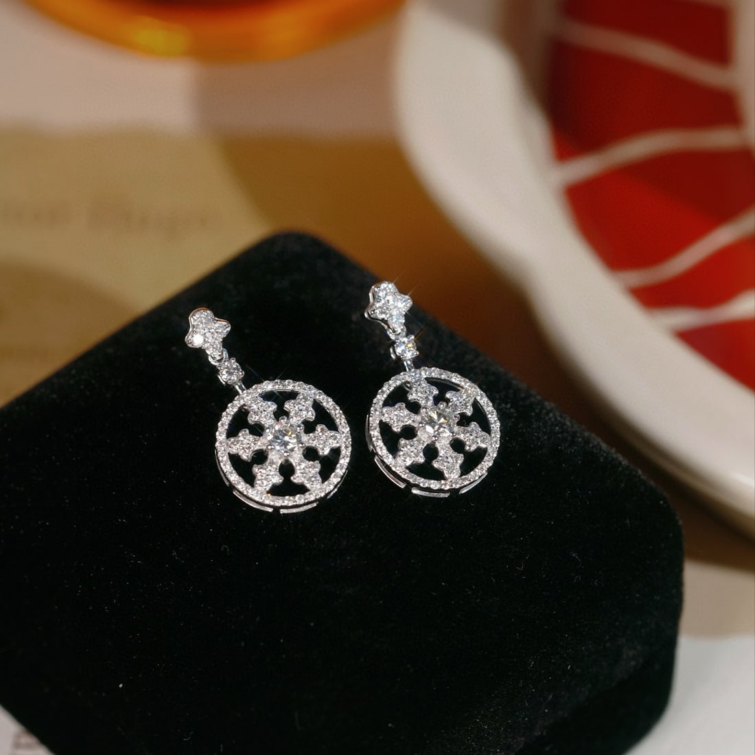 14k Gold 0.90 Ct Natural H Diamond Earrings - 9
