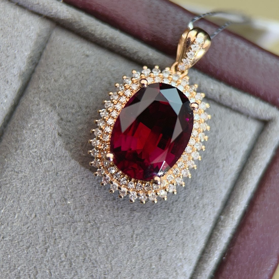 14k Gold 3.67 Ctw Natural Tourmaline & Diamond Pendant( Without Chain ) - 3