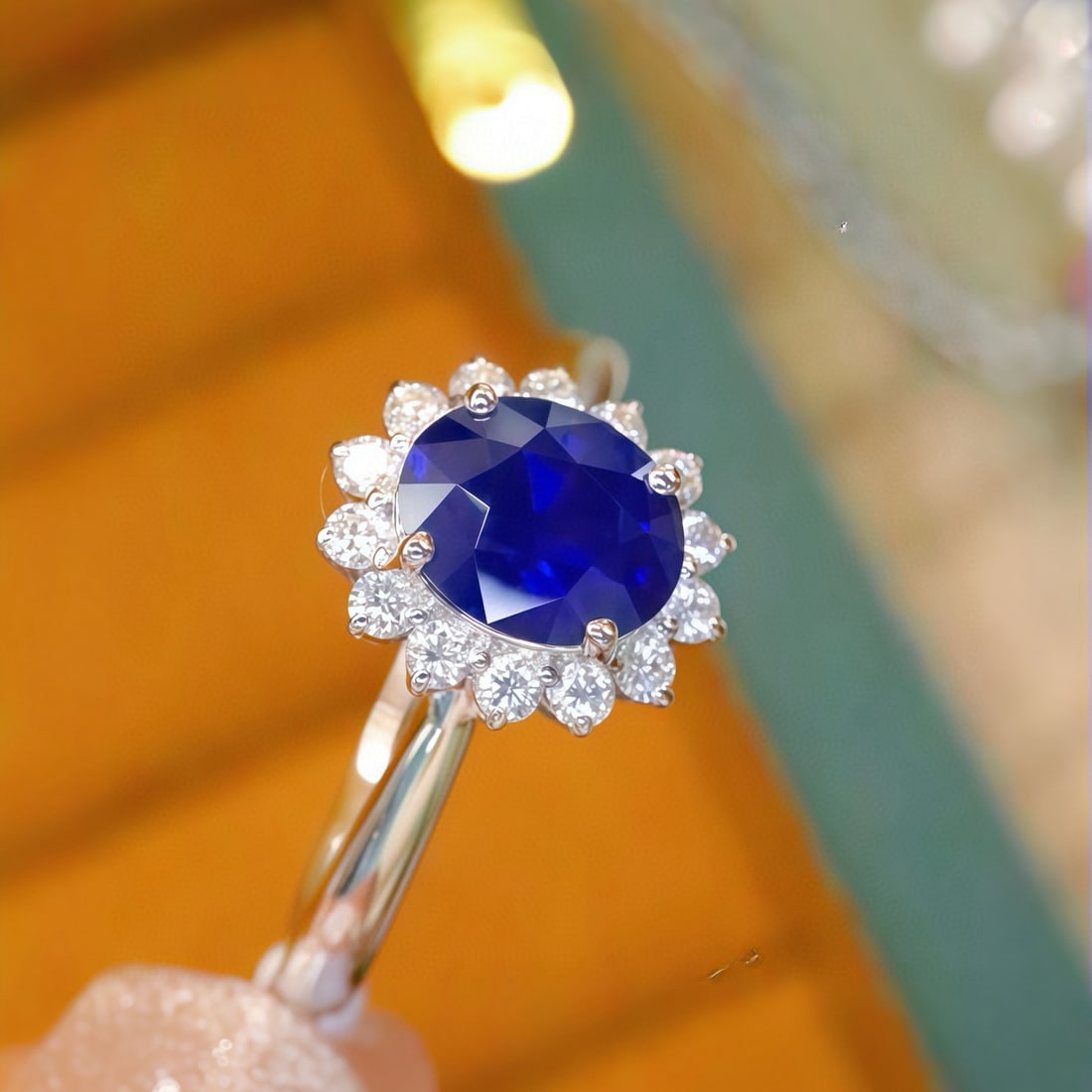14k Gold 1.30 Ctw Natural Sapphire & Diamond Ring - 2