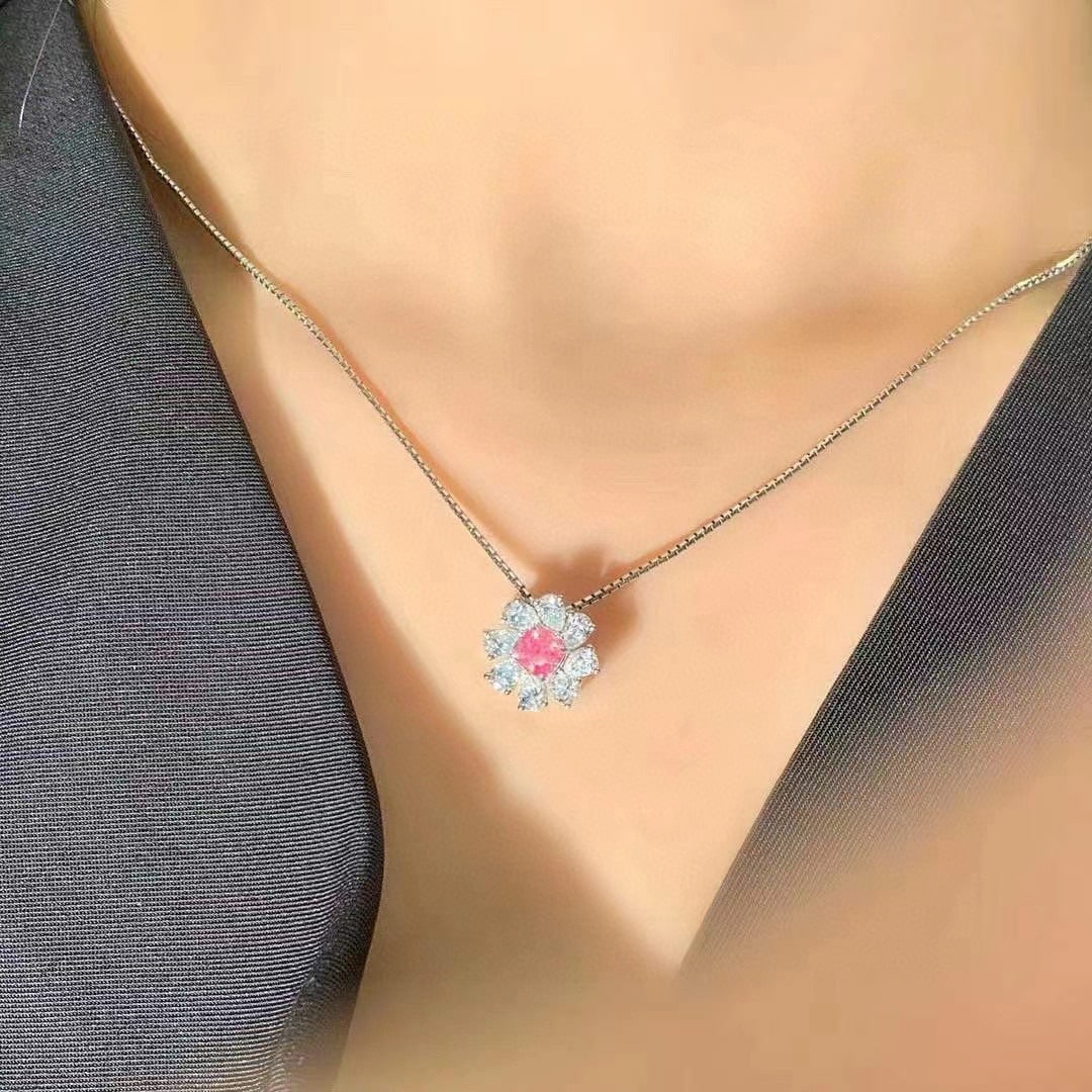 Gia Certified 14k Gold 2.01 Ctw Natural Pink Diamond & Diamond Ring/pendant( Without Chain ) - 2