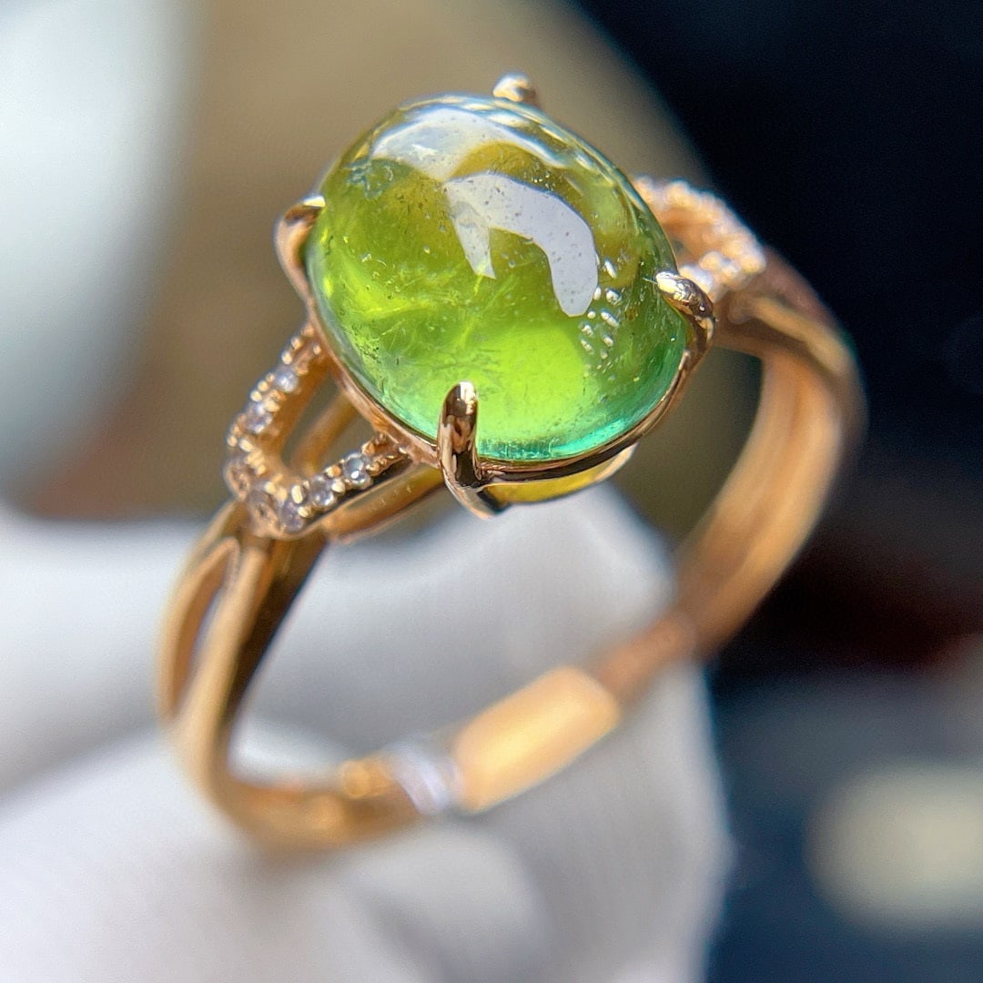 14k Gold 2.8 Ct Natural Tourmaline & Diamond Ring - 3