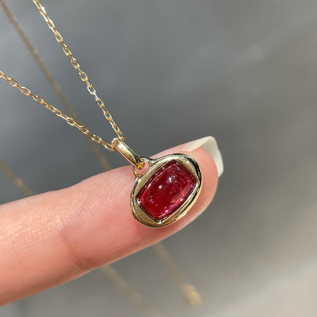 14k Gold 1.8 Ct Natural Tourmaline Pendant( Without Chain ): Ref:231072180 // gold content:14k gold // main gemstone:tourmaline // shape:cushion // carat weight:1. 8ct // color:red // treatment:natural // Condition: New Low Estimate: 3500.00 High Estimate: