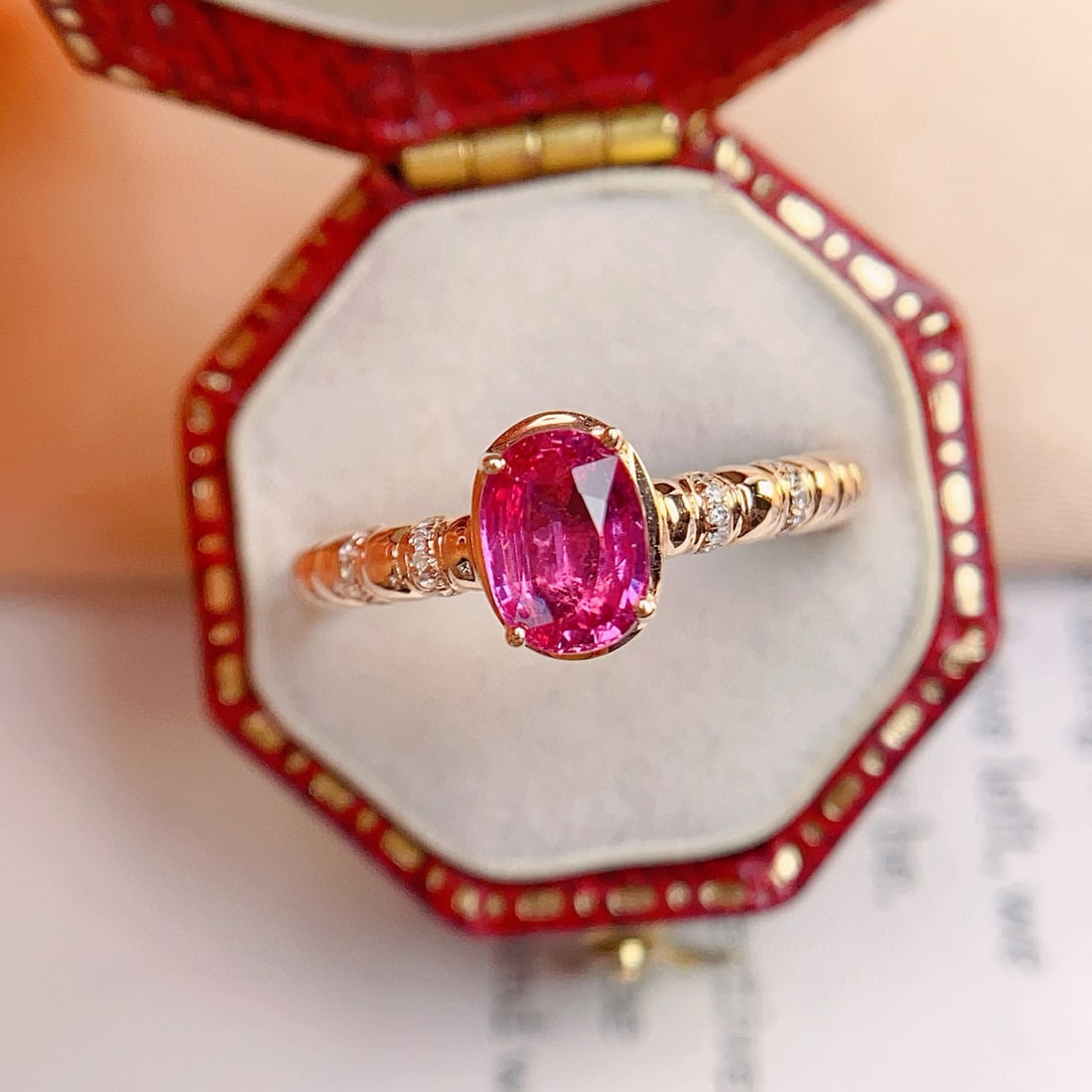 14k Gold 1.25 Ct Natural Ruby & Diamond Ring - 4