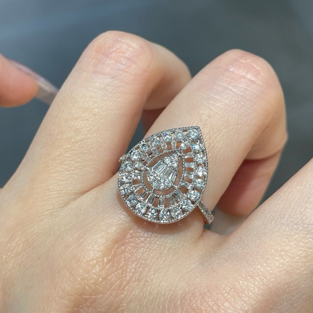 14k Gold 0.75 Ct Natural H Diamond Ring - 5