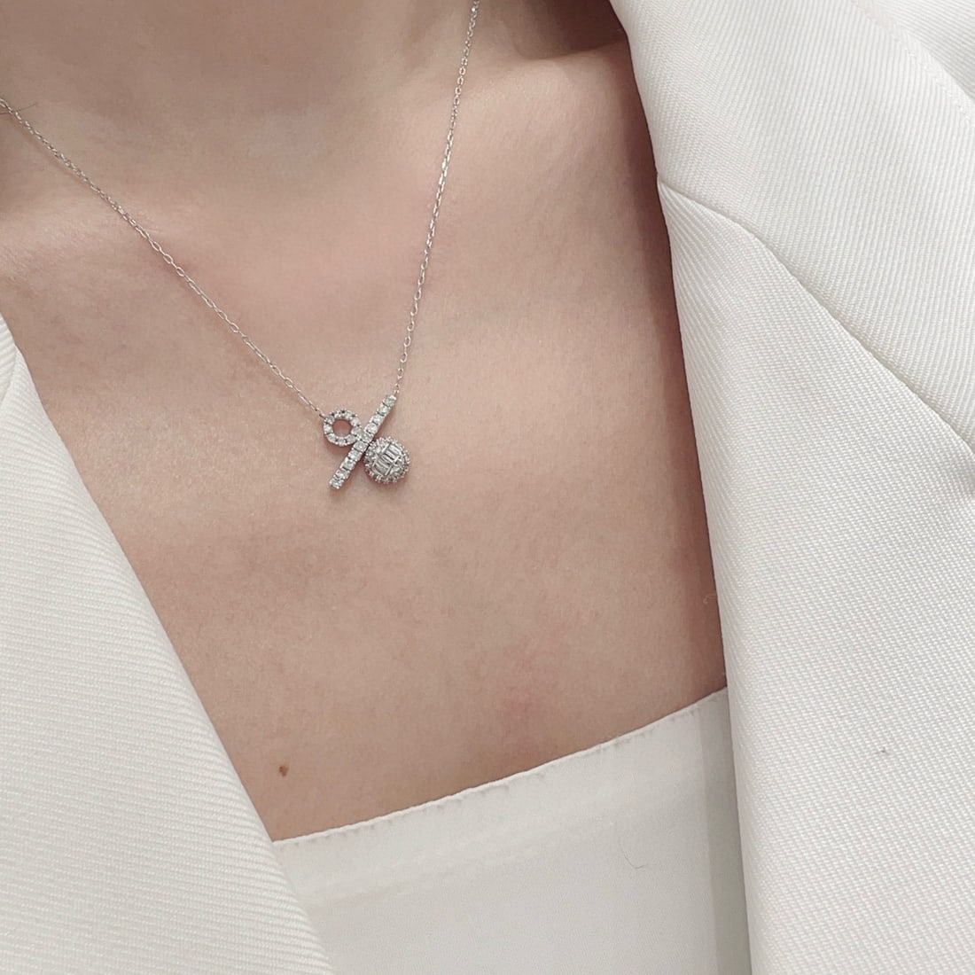 14k Gold 0.5 Ct Natural H Diamond Necklace - 5