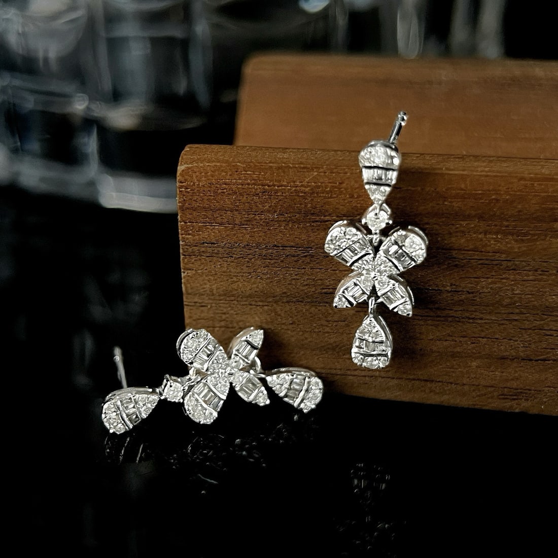 14k Gold 0.5 Ct Natural H Diamond Earrings - 2