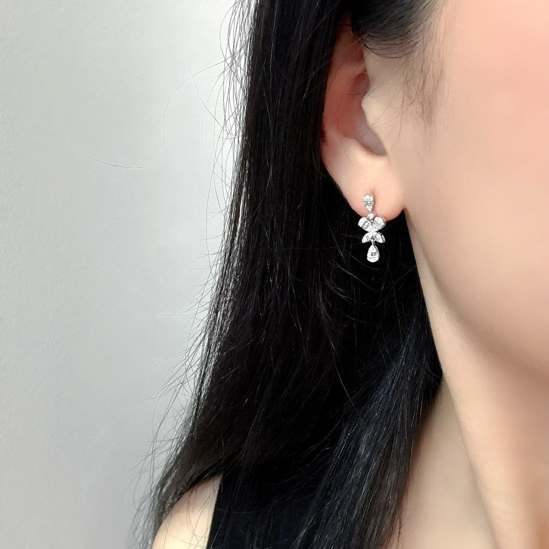 14k Gold 0.5 Ct Natural H Diamond Earrings - 5
