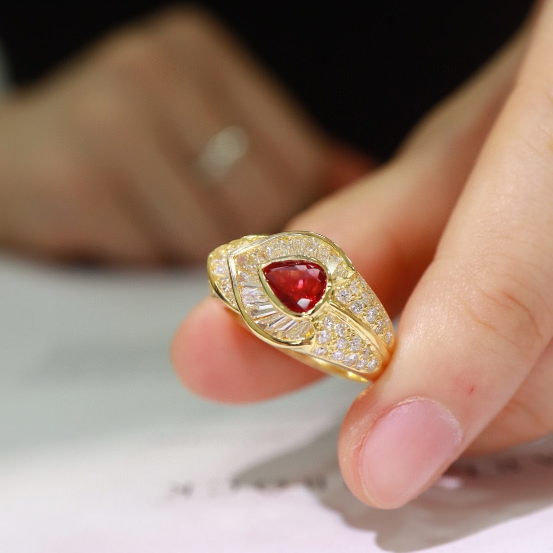 14k Gold 2.01 Ctw Natural Ruby & Diamond Ring - 7