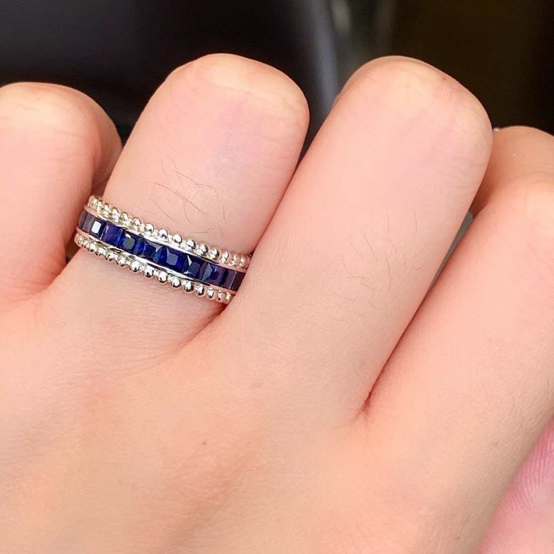 14k Gold 2.85 Ct Vivid Blue Natural Sapphire Ring - 5