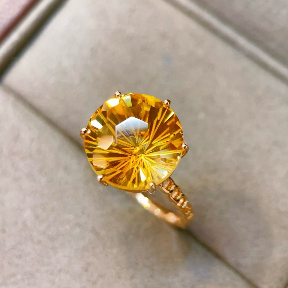 14k Gold 6.7 Ct Natural Citrine Ring - 2
