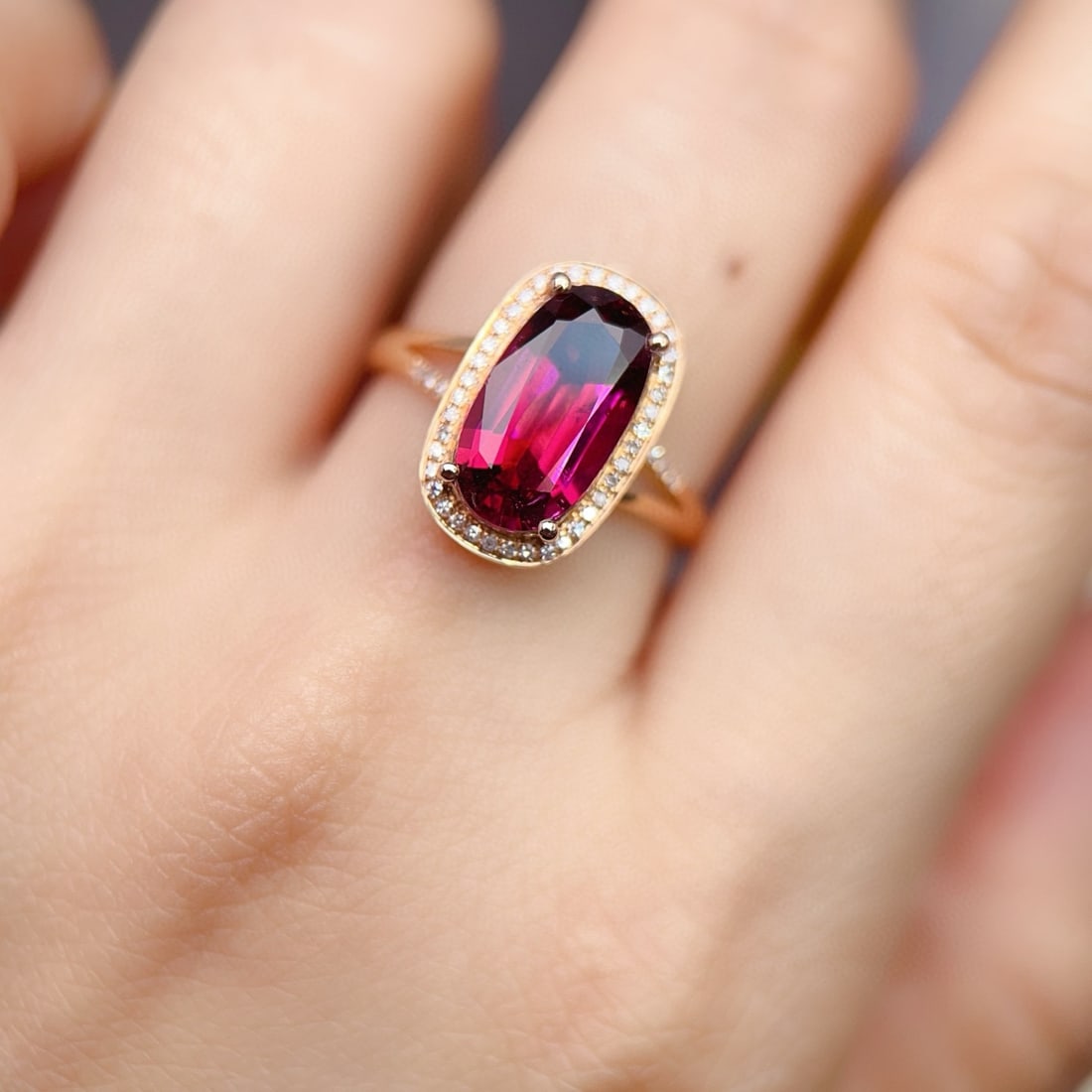 14k Gold 3.09 Ctw Natural Tourmaline & Diamond Ring - 6