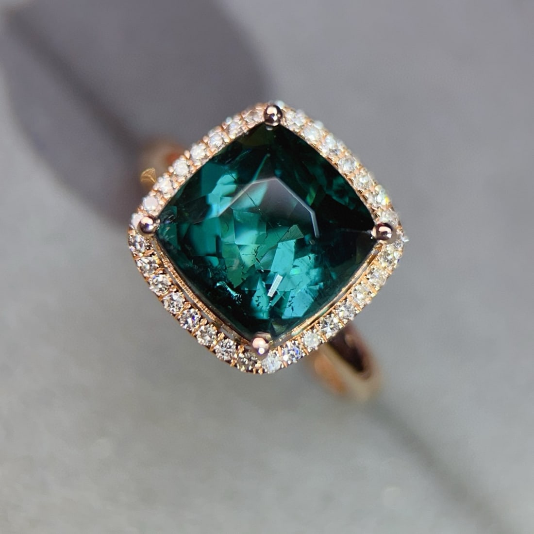 14k Gold 5.13 Ctw Natural Tourmaline & Diamond Ring - 3