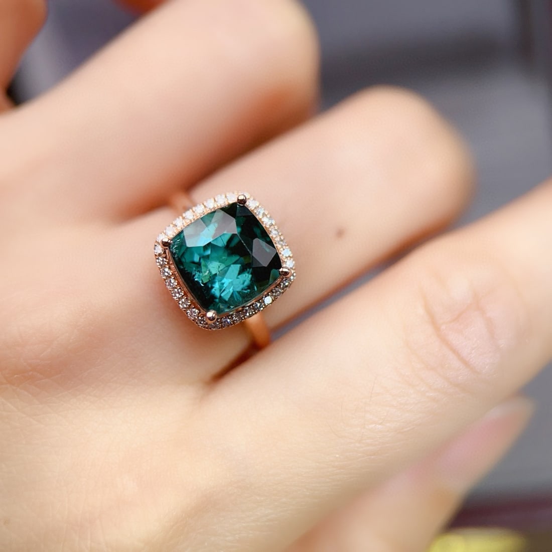 14k Gold 5.13 Ctw Natural Tourmaline & Diamond Ring - 5